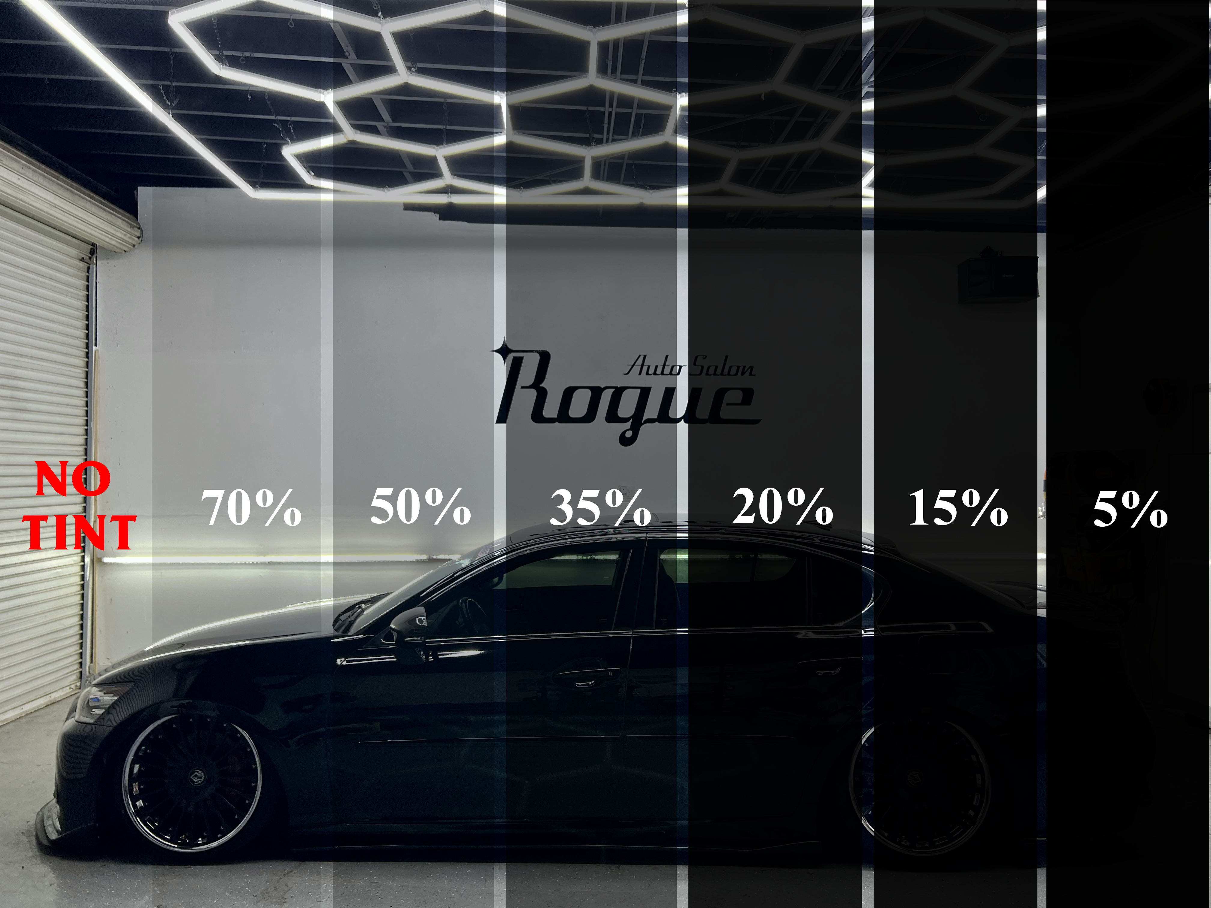 WINDOW TINT PERCETAGES